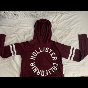 Maroon Cropped Hollister Sweater